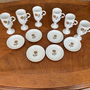 Set- Espresso mini cup dish set of 6 vintage